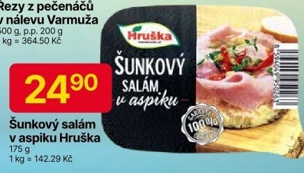 Šunkový salám v aspiku Hruška