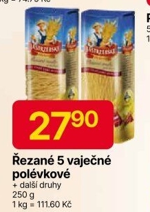 Těstoviny řezané pětivaječné Jastrzebski
