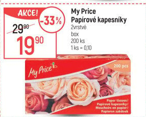 Papírové kapesníčky 2vrstvé My Price - box