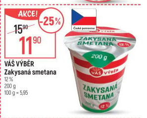 Zakysaná smetana 12% Váš Výběr