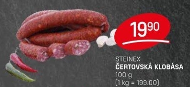 Čertovská klobása Steinex