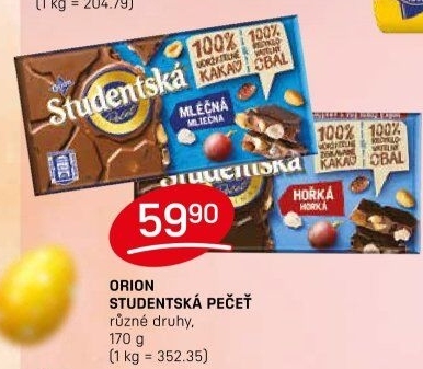 Čokoláda Studentská pečeť Orion