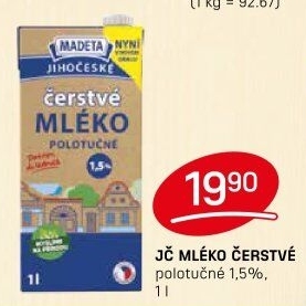 Mléko čerstvé lahodné Jihočeské Madeta - 1,5% polotučné