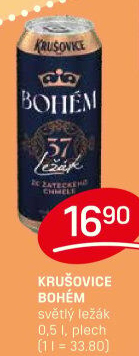 Pivo světlý ležák Bohém Krušovice