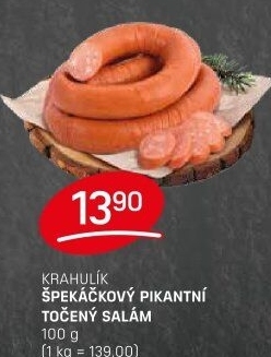 Salám špekáčkový pikantní točený Krahulík