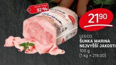 Šunka Marina nejvyšší jakosti LE&amp