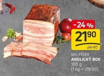 Anglický bok Maso uzeniny Písek