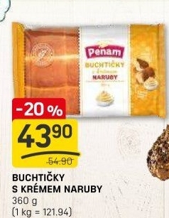 Buchtičky s krémem Naruby Penam
