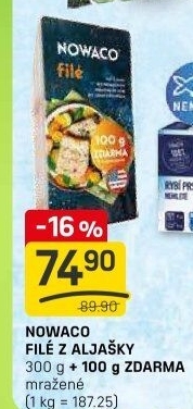 Filé z Aljašky mražené Nowaco