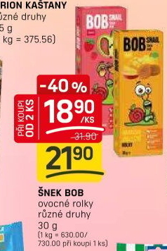 Ovocné pásky Šnek BOB LLC Eco Snack
