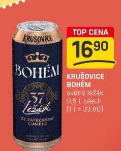 Pivo světlý ležák Bohém Krušovice