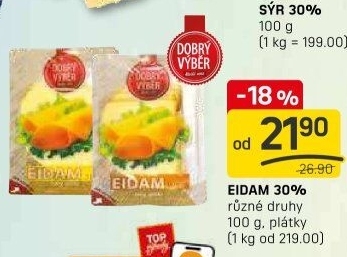 Sýr Eidam 30% Dobrý Výběr