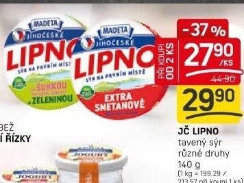 Tavený sýr Jihočeské Lipno Madeta