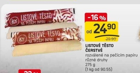 Těsto listové rozválené Lef