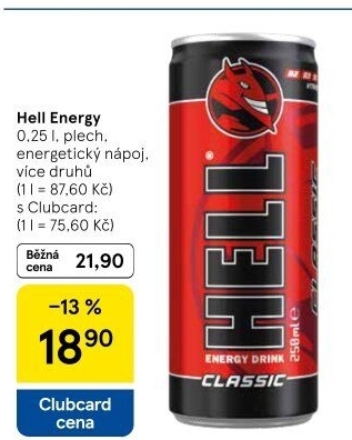 Energetický nápoj Hell