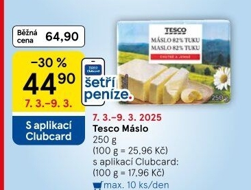 Máslo Tesco