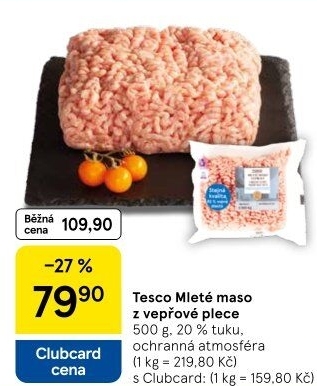 Maso mleté vepřové z plece Tesco