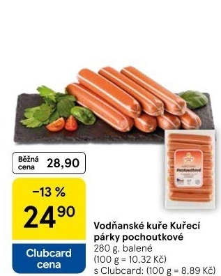 Párky kuřecí pochoutkové Vodňanské kuře