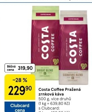 Zrnkové kávy Costa Coffee
