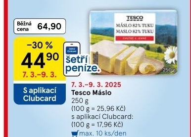 Máslo Tesco