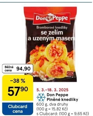 Plněné knedlíky mražené Don Peppe
