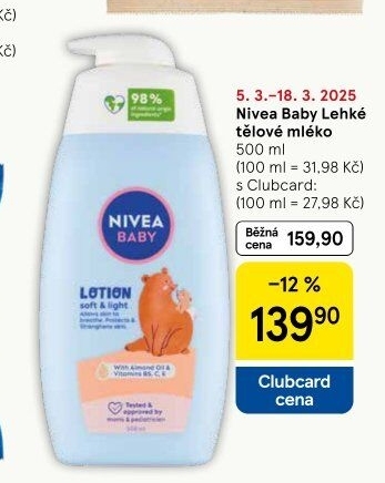 Tělové mléko dětské Nivea Baby