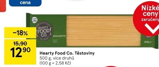 Těstoviny Hearty Food Co Tesco