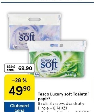 Toaletní papír 3vrstvý Luxury Tesco