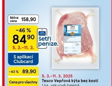 Vepřová kýta bez kosti Tesco