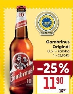 Pivo světlé výčepní Originál 10° Gambrinus