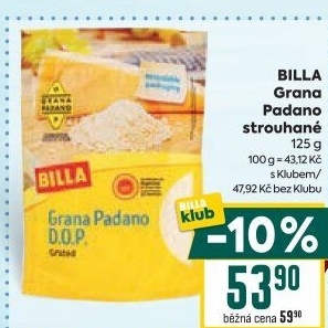 Sýr Grana Padano strouhaný Billa