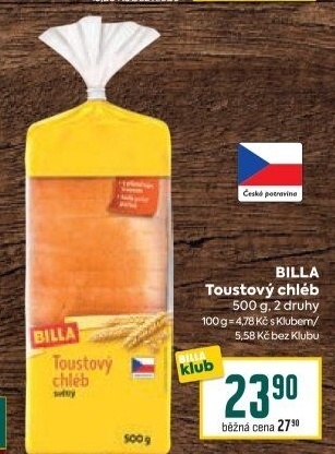 Toustový chléb Billa