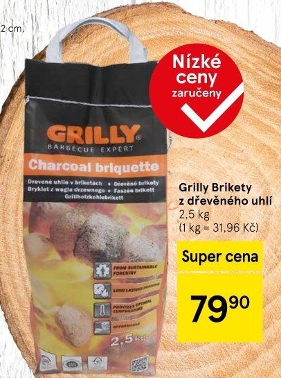 Brikety dřevěné Grilly