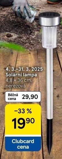 Solární lampa - Tesco akcniletaky.com