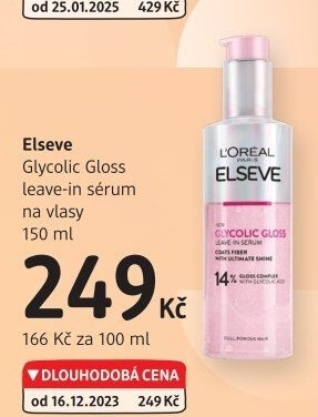 Bezoplachové sérum na vlasy Glycolic Gloss Elséve L'