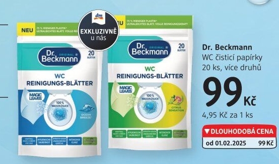 Čisticí papírky na WC Dr. Beckmann