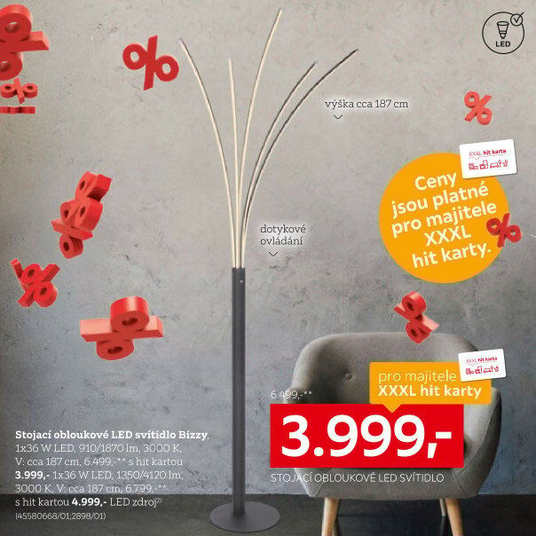 STOJACÍ OBLOUKOVÉ SVÍTIDLO