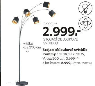 STOJACÍ OBLOUKOVÉ SVÍTIDLO