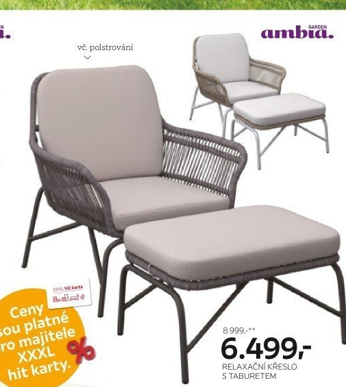 RELAXAČNÍ KŘESLO S TABURETEM