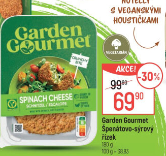 Špenátovo sýrový řízek Garden Gourmet