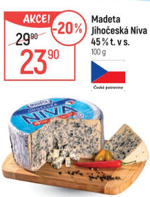 Sýr Niva Jihočeská 45% Madeta