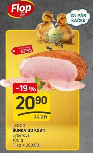 Šunka od kosti výběrová LE&amp