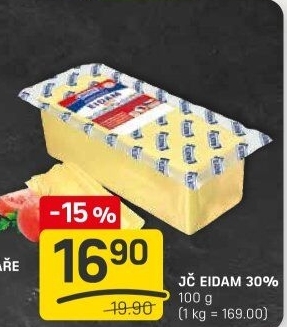 Sýr Eidam Jihočeský 30% Madeta