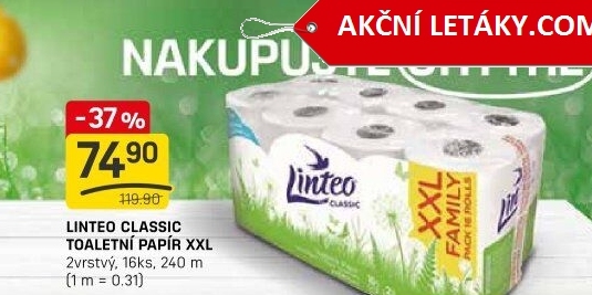 Toaletní papír 2vrstvý Linteo