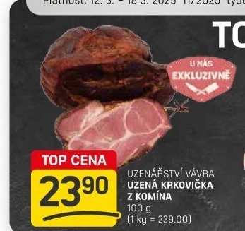 Uzená krkovička z komína Uzenářství Vávra