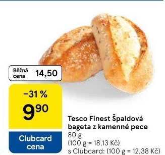 Bageta špaldová Tesco Finest