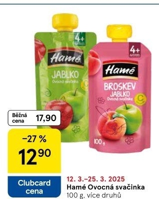 Kapsička ovocná svačinka Hamé
