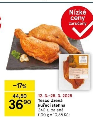 Kuřecí stehna uzená Tesco