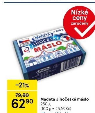 Máslo Jihočeské Madeta
