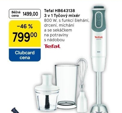 Tyčový mixér Tefal Optichef 3v1 HB643138